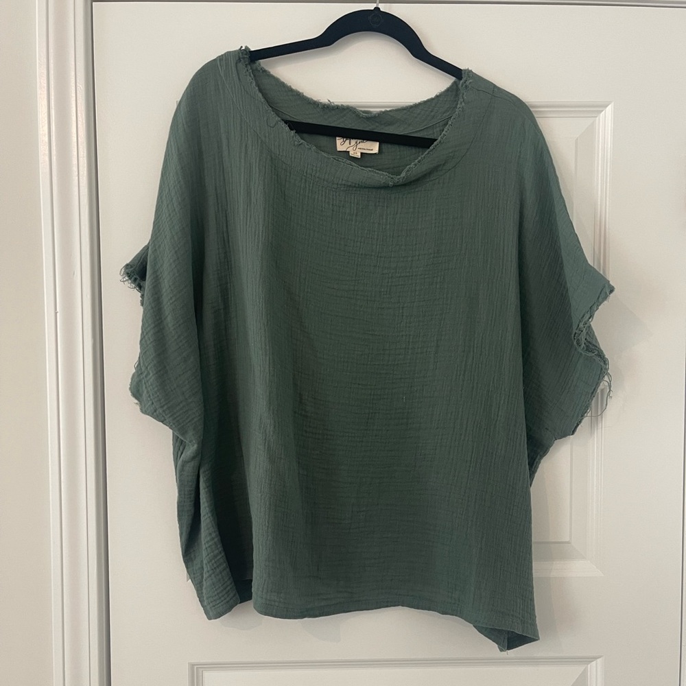 Sage green poncho top